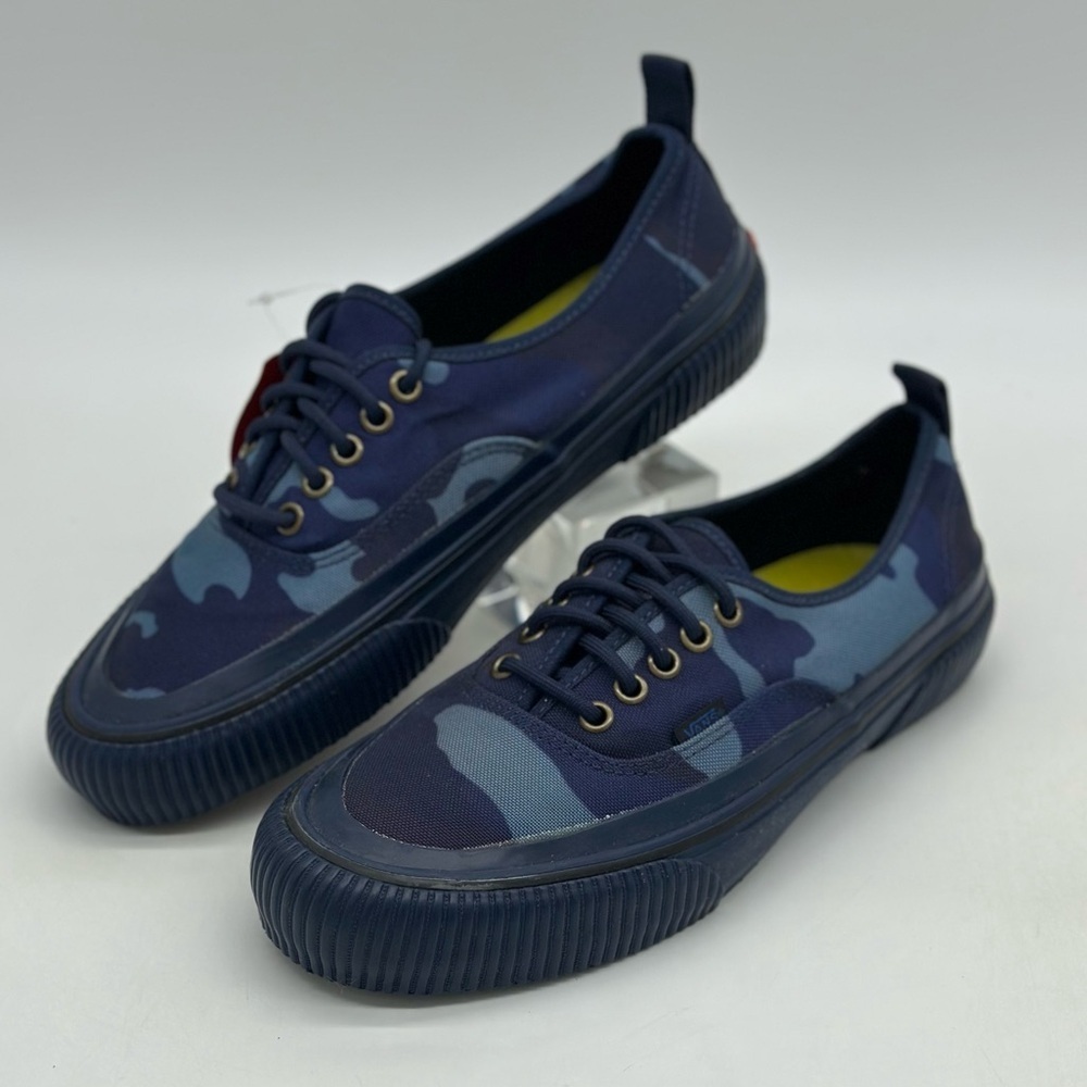 Vans Blue and Black Sneakers with Canvas Material and Low-Top Design